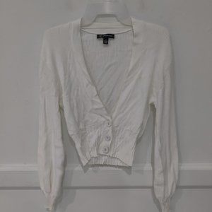 SOILED INC Women's White Ribbed Button Long Sleeve Sweater White Size S $80 A452